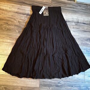 Elegant Chocolate Brown Pleated Skirt